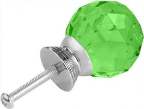 img 1 attached to Green Crystal Glass Cabinet Knobs - Set Of 12, 30Mm Round Shape Drawer Handles With Screws For Kitchen, Dresser, Cupboard And Door