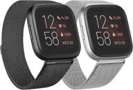 📲 fitbit versa/fitbit versa 2 / fitbit versa lite metal bands - 2 pack | wellness & relaxation, app-enabled activity trackers логотип