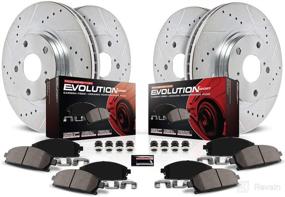 img 3 attached to Enhanced Performance K2722 Brake Pads and Drilled & Slotted Brake Rotors Kit with Z23 Carbon Fiber Technology for Front and Rear