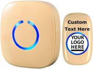 sadotech model c wireless doorbell - customizable easy installation, 1000ft range, 52 usa chimes, volume and led flash adjustable - beige logo