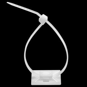 img 3 attached to 🔗 Pack of 150 Self-Adhesive Cable Tie Mounts with Multi-Purpose Clip - 150mm Length, 2cm Width (White)