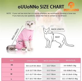 img 1 attached to 🐱 Костюм для заживления ран и кожных заболеваний живота oUUoNNo для кошек - альтернатива воротнику после операции - пижамный комбинезон с длинным рукавом для предотвращения линьки.