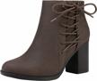 stylish and comfortable toetos women's chicago chunky heel ankle booties: perfect for any outfit logo