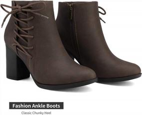 img 3 attached to Stylish And Comfortable TOETOS Women'S Chicago Chunky Heel Ankle Booties: Perfect For Any Outfit
