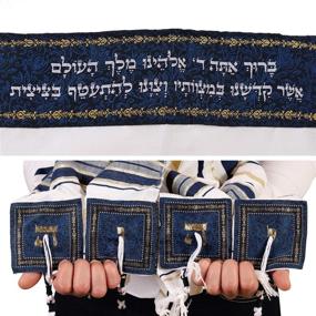 img 3 attached to 🙏 Tallit Prayer Shawl Israel - Women's Scarves & Wrap Accessories: Expertly Crafted