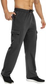 img 4 attached to Men'S Cargo Sweatpants By DIBAOLONG: Comfortable And Spacious With Pockets