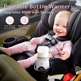 img 1 attached to Keep Your Baby'S Milk Warm Anytime And Anywhere With Befano Portable Bottle Warmer: Touch Control, 5 Adapters, And 9000MAh Rechargeable Battery Included!