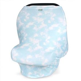img 1 attached to Itzy Ritzy 4-In-1 Nursing Cover: Breathable Multi-Use Mom Boss Car Seat Canopy, Shopping Cart Cover & Infinity Scarf - Blue Cloud