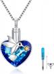 stunning s925 sterling silver heart urn necklace embellished with swarovski crystals - keepsake memorial jewelry for ashes with necklace, pin, and funnel included from aoboco logo