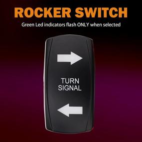 img 2 attached to UTV Turn Signal Kit With Turn Signal Rocker Switch Compatible With Golf Cart Can Am Cfmoto Pioneer Polaris Ranger RZR Street Legal Kit, Side By Side Turn Signal Light Kit (Vertical Non-Backlit Green)