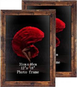 img 4 attached to Set Of 2 Rustic 12X18 Picture Frames By ZBEIVAN - Vertical & Horizontal Wall Hanging Frames For 18X12 Photos