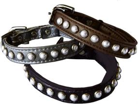 img 1 attached to Stylish and Safe: Kitty Planet South Sea Pearl Leather Safety Cat Collar in Mysterious Black