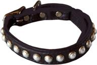 stylish and safe: kitty planet south sea pearl leather safety cat collar in mysterious black logo