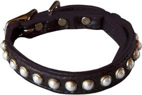 img 3 attached to Stylish and Safe: Kitty Planet South Sea Pearl Leather Safety Cat Collar in Mysterious Black