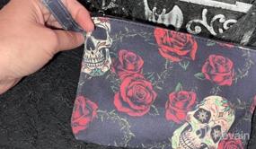 img 6 attached to Set Of 4 Sugar Skull Canvas Makeup Bags With Handle - Zippered Cosmetic Pouches For Toiletries, Ideal Gift For Women, Girls & Moms On Mother'S Day