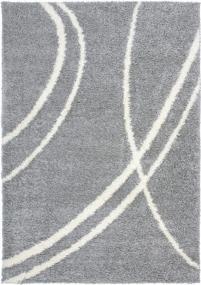 img 3 attached to Rugshop Cozy Contemporary Stripe Perfect For Living Room,Bedroom,Home Office Non-Shedding Plush Shag Area Rug 5'3" X 7'3" Gray-White