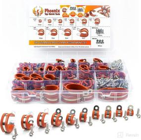 img 4 attached to Phoenix Top-Notch Tools: 100pcs Red Assortment Kit, Premium 304 Stainless Steel Cushion Cable Clamps, Hose Clamps, and Brake Line Clamps in 10 Sizes