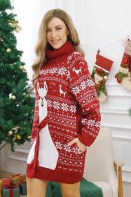 img 1 attached to Stay Festive With Jumppmile'S Oversize Turtleneck Pullover Sweater Dress With Pockets For Women This Christmas