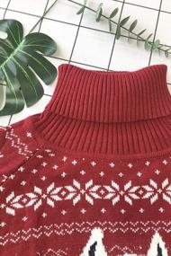 img 2 attached to Stay Festive With Jumppmile'S Oversize Turtleneck Pullover Sweater Dress With Pockets For Women This Christmas