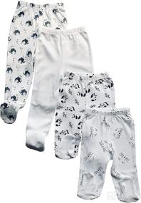 img 1 attached to 👶 Organic Cotton Baby Pants Footed by Maple Clothing: GOTS Certified Baby Clothes