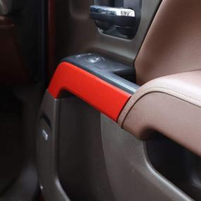 img 2 attached to Voodonala For 2014-2018 Chevy Silverado GMC Sierra Inner Door Handle Trim Accessories, ABS Red 4Pcs