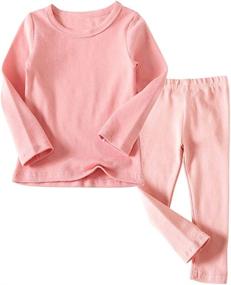 img 4 attached to 👧 Active Girls' Clothing: Toddler Pajamas with Crewneck and Thermal Underwear