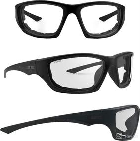 img 1 attached to Epoch Foam-3 Padded Motorcycle Sunglasses - Black Frames (1 Smoke Lens, 1 Clear Lens)