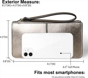img 1 attached to Women'S Genuine Leather Wristlet Clutch Wallet: Multi-Card Organizer With Cell Phone Pocket And Purse