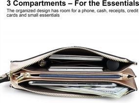 img 2 attached to Women'S Genuine Leather Wristlet Clutch Wallet: Multi-Card Organizer With Cell Phone Pocket And Purse