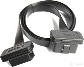 img 2 attached to 🔌 Mo-Co-So Low Profile OBD 2 II Extension with Flat Ribbon Cable - 3ft/1m, Right/Left Angle