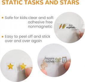 img 1 attached to Magnetic Dry Erase Chore Chart For Two Kids At Home With 52 Static Tasks, 126 Golden Stars And 8.5"X12" Video Game & Rainbow Magnetic Reward Behavior Chart