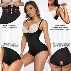 img 3 attached to Eleady Women'S Latex Waist Trainer Bodysuit: Get A Slimmer Figure With Tummy Control Shapewear!