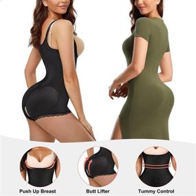 img 4 attached to Eleady Women'S Latex Waist Trainer Bodysuit: Get A Slimmer Figure With Tummy Control Shapewear!