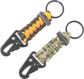 img 3 attached to 🔥 DETUCK Paracord Keychain Carabiner 2PCS Pack: Ultimate Survival Tool with Fire Starter