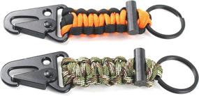 img 1 attached to 🔥 DETUCK Paracord Keychain Carabiner 2PCS Pack: Ultimate Survival Tool with Fire Starter