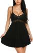 ababoon lace modal nightgown: women's v-neck sleepwear chemise with full slip babydoll design logo