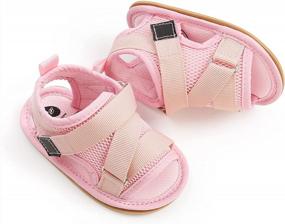 img 1 attached to Comfy And Safe Infant Sandals For Summer: SOFMUO Baby Closed-Toe Shoes