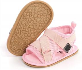 img 4 attached to Comfy And Safe Infant Sandals For Summer: SOFMUO Baby Closed-Toe Shoes