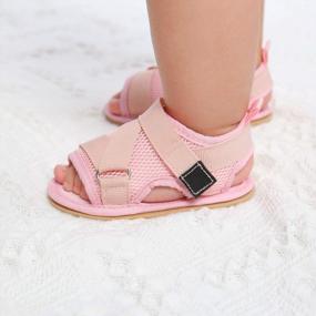 img 2 attached to Comfy And Safe Infant Sandals For Summer: SOFMUO Baby Closed-Toe Shoes