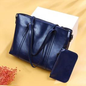 img 3 attached to Women'S Genuine Leather Handbag Tote Shoulder Bag Large Hot Covelin