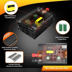 img 2 attached to 🔌 Homkeep 350W Power Inverter 12V to 110V, Modified Sine Wave DC to AC Car Converter with 1 AC Outlet, 1 USB Port 5V/2.1A - Ideal for Home, Outdoor, Camping, RV, Truck, Boat, Laptop