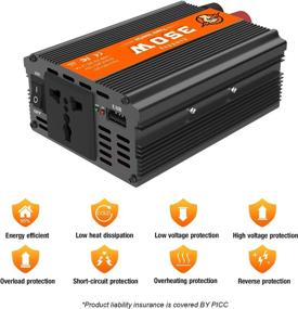 img 3 attached to 🔌 Homkeep 350W Power Inverter 12V to 110V, Modified Sine Wave DC to AC Car Converter with 1 AC Outlet, 1 USB Port 5V/2.1A - Ideal for Home, Outdoor, Camping, RV, Truck, Boat, Laptop