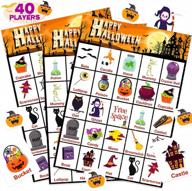 жуткое развлечение для всех возрастов: карточная игра officygnet на 40 игроков в бинго на хэллоуин для вечеринок, классных комнат и семейных мероприятий логотип
