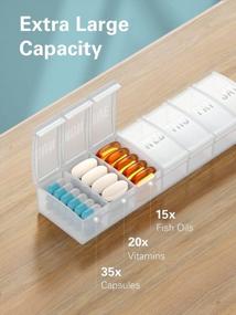 img 3 attached to Barhon Large Capacity Weekly Pill Organizer Box With 7 Day Compartments For Vitamins, Medicine, Supplements And Fish Oil