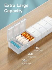 img 3 attached to Еженедельный органайзер для таблеток большой емкости Barhon с 7-дневными отделениями для витаминов, лекарств, пищевых добавок и рыбьего жира