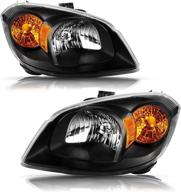 high-quality bryght headlight assembly for 2005-2010 chevrolet cobalt / 2007-2009 pontiac g5 / 2005-2006 pontiac pursuit (black housing & amber reflector) логотип