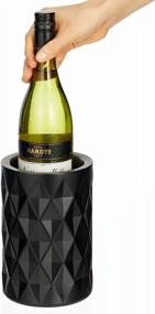 img 2 attached to Chill Your Wine In Style With MDesign'S Stainless Steel Diamond Patterned Wine Chiller & Cooler