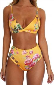 img 4 attached to Women'S High Waist Leopard Print Bikini - 2 Pieces Swimsuits With Cheeky Bottom By TSWRK