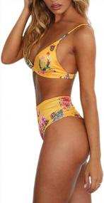 img 3 attached to Women'S High Waist Leopard Print Bikini - 2 Pieces Swimsuits With Cheeky Bottom By TSWRK