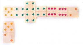 img 3 attached to Large Outdoor Dominoes Set With Vibrant Dots - 28 Oversized Wooden Tiles For Fun Lawn And Yard Games By GAMELAND, 5.9 X 2.95 Inches